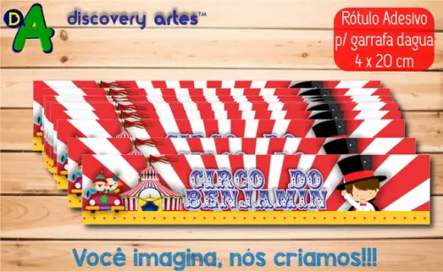 Rótulo Adesivo Garrafa D'água Circo