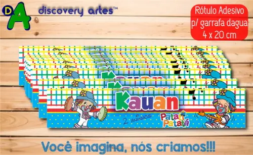 Rótulo Adesivo Garrafa D'água Patati Patata