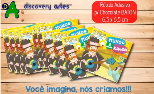 Rótulo Adesivo Choc. Baton Mundo Bita