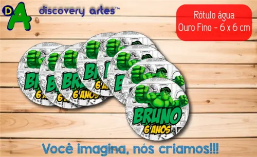 Rótulo Adesivo Água Ouro Fino Hulk