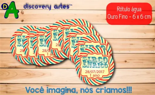 Rótulo Adesivo Água Ouro Fino Circo