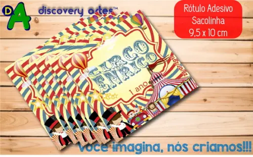 Rótulo Adesivo Sacola Circo