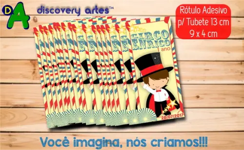 Rótulo Adesivo Tubete Circo