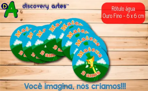 Rótulo Adesivo Água Ouro Fino Sitio do Pica Pau