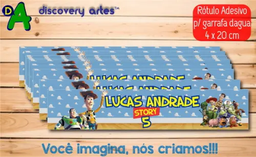 Rótulo Adesivo Garrafa D'água Toy Story