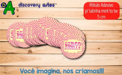 Rótulo Adesivo Latinha Circo Rosa