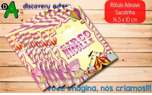 Rótulo Sacola Circo Rosa