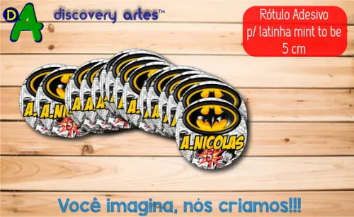 Rótulo Adesivo Latinha Batman