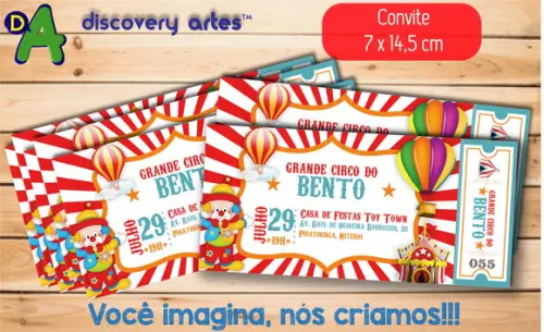 Convite Ingresso Circo Vintage