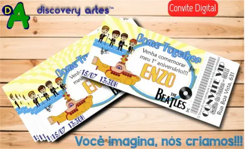 Convite Ingresso Digital Retro