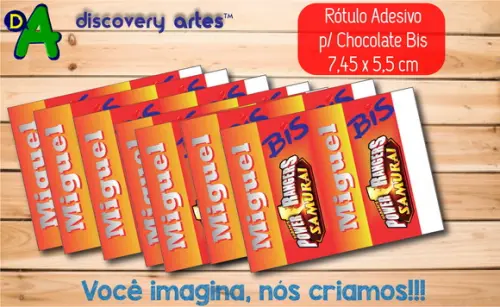 Rótulo Chocolate Bis Power Rangers