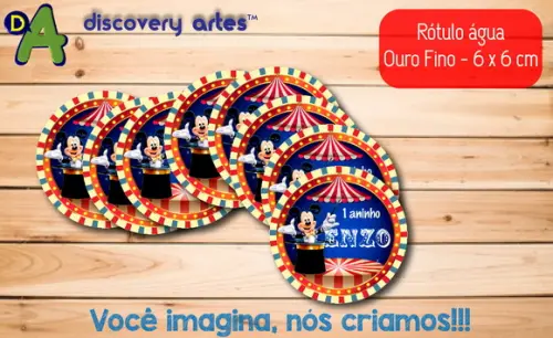 Rótulo Adesivo Água Ouro Fino Mickey