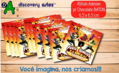 Rótulo Chocolate Baton Power Rangers