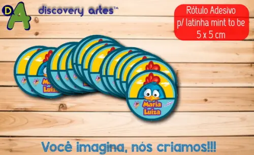 Rótulo Adesivo Latinha Galinha Pintadinha