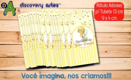 Rótulo Adesivo Tubete Anjinho Amarelo