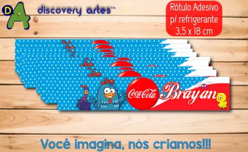 Rótulo Adesivo Refrigerante Galinha Pintadinha