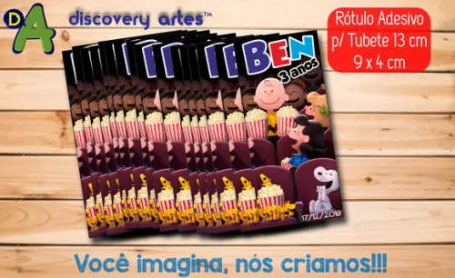 Rótulo Adesivo Tubete Snoopy