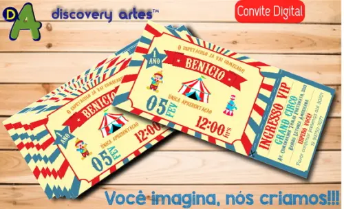 Convite Ingresso Digital Circo