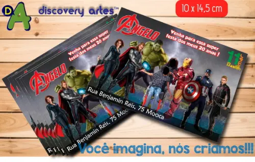 Convite Vingadores com Foto