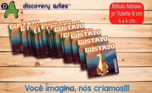 Rótulo Adesivo Tubete Dinossauro