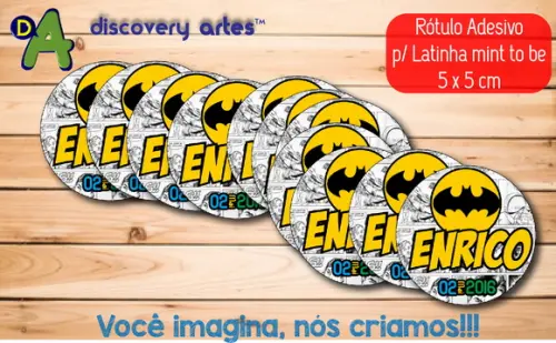 Rótulo Adesivo Latinha Batman
