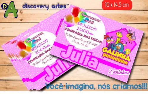 Convite Galinha Pintadinha Rosa