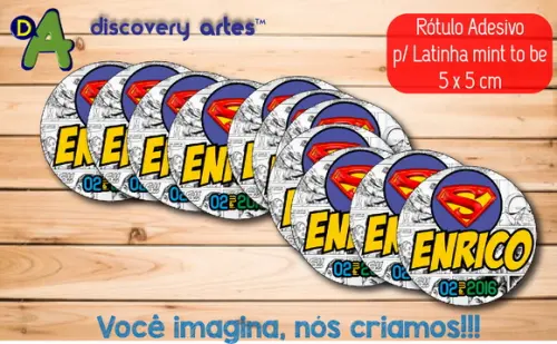 Rótulo Adesivo Latinha Superman