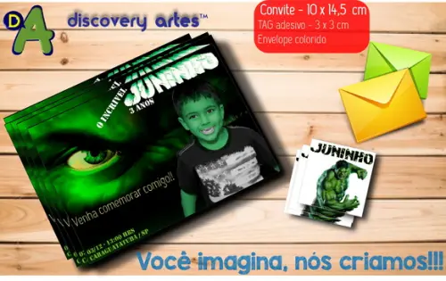 Convite Hulk com Foto