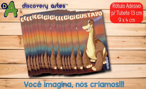 Rótulo Adesivo Tubete Dinossauro