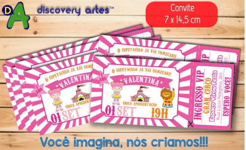 Convite Ingresso Circo Rosa
