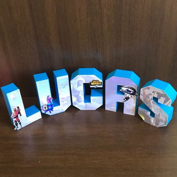 8 Letras 3d Fortnite 15cm