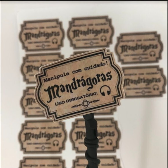 Adesivo Mandrágoras Harry Potter - Kit 40 Unidades
