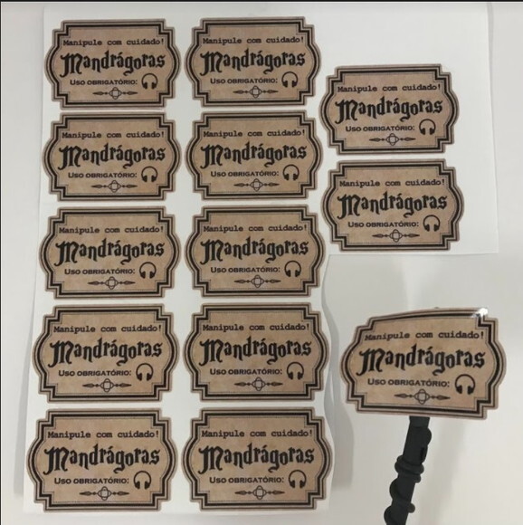 Adesivo Mandrágoras Harry Potter - Kit 40 Unidades