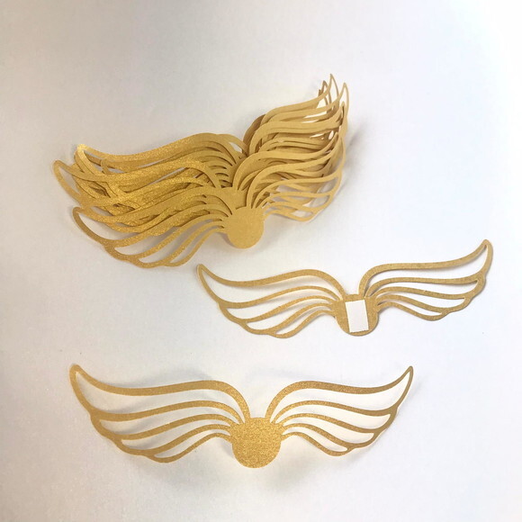 Asas Pomo de Ouro Harry Potter com Adesivo de Fixação - 30u