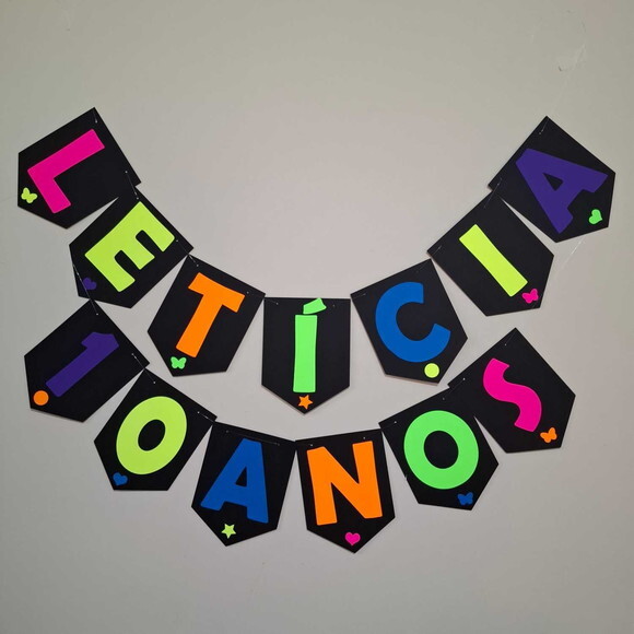 Bandeirola Festa Neon