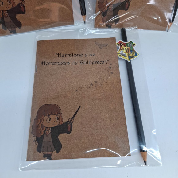 Bloco + Lápis Varinha Lembrancinha Festa Harry Potter