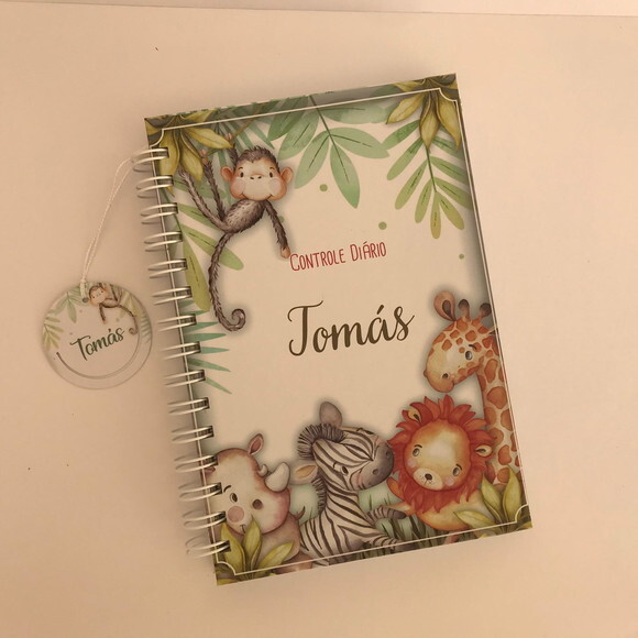 Caderno Controle da Rotina do Bebê Safari