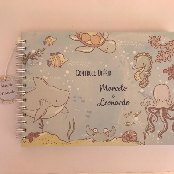 Caderno Controle da Rotina do Bebê Fundo do Mar