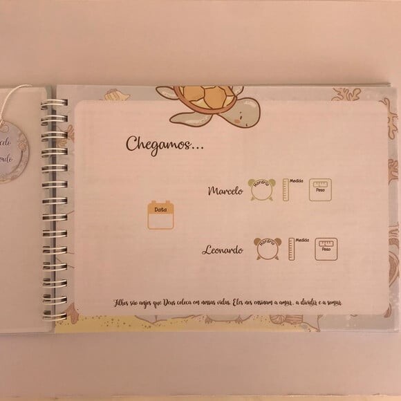 Caderno Controle da Rotina do Bebê Fundo do Mar