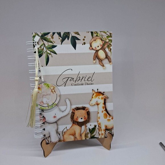 Caderno Controle da Rotina do Bebê Safari