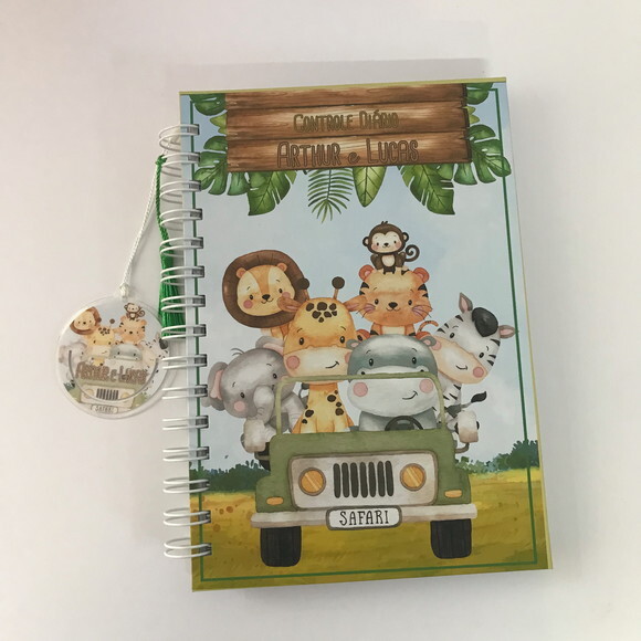 Caderno Controle da Rotina do Bebê Safari