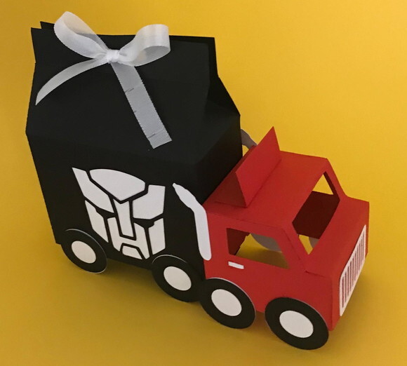 Caixa Centro de Mesa Caminhão Transformers - Kit 12 Unidades