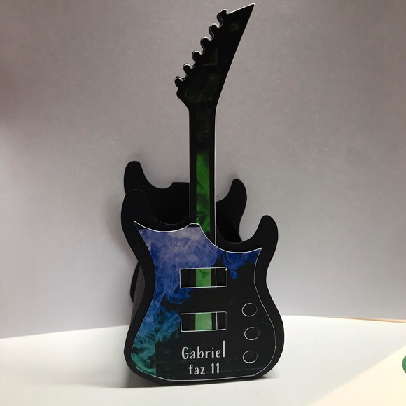 Caixa Guitarra Festa Neon