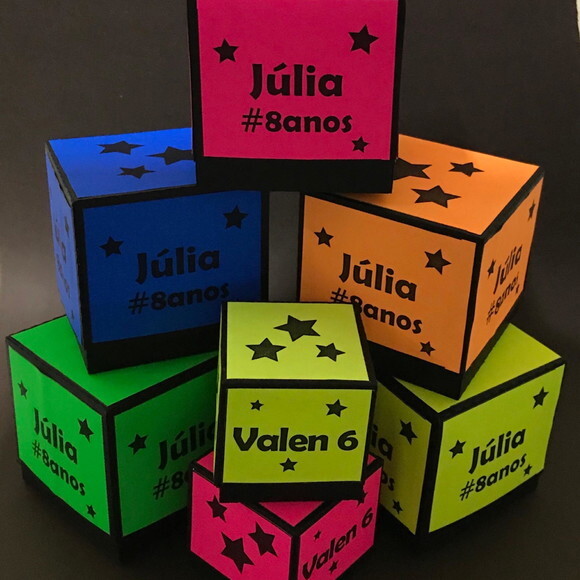 Caixa Neon Party 7x7 - Kit 60 Unidades