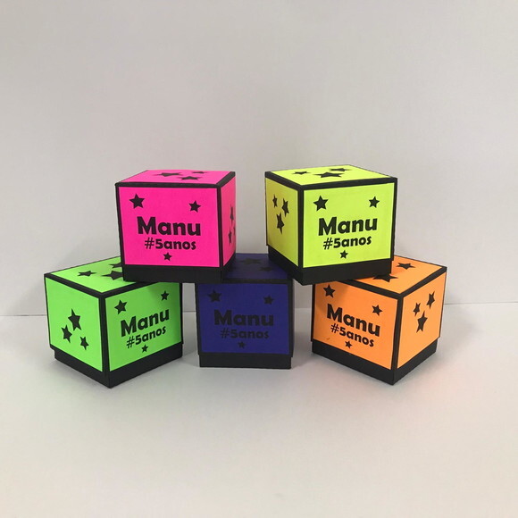 Caixa Neon Party 7x7 - Kit 60 Unidades
