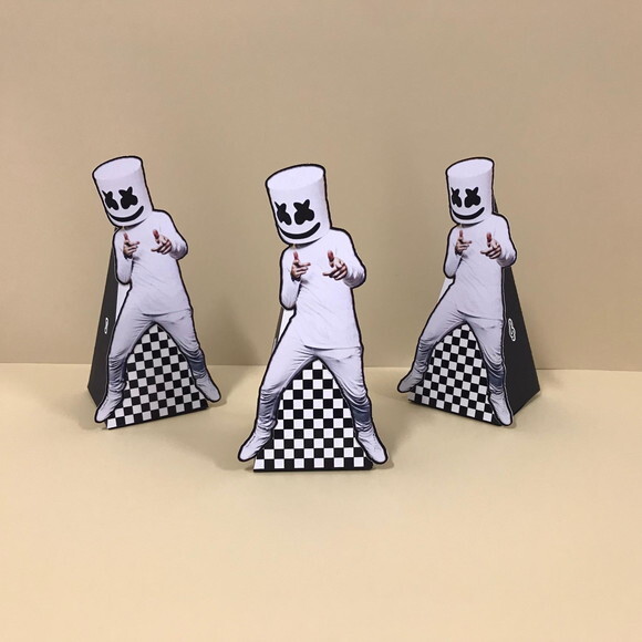Caixa Pirâmide Dj Marshmello - Kit 20 Unidades