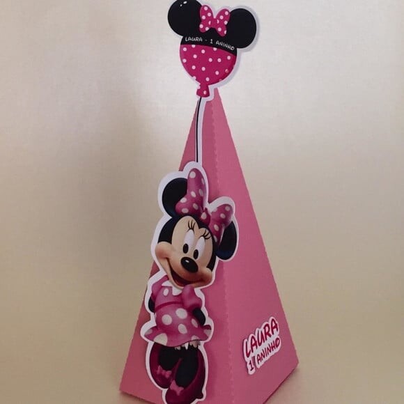 Caixa Pirâmide Minnie Rosa