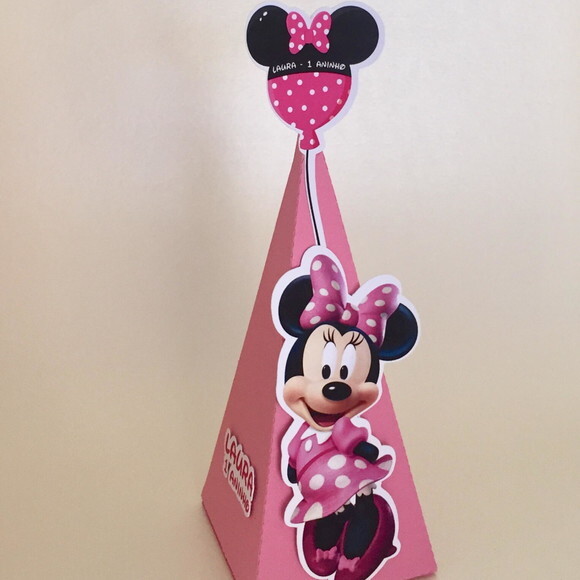 Caixa Pirâmide Minnie Rosa
