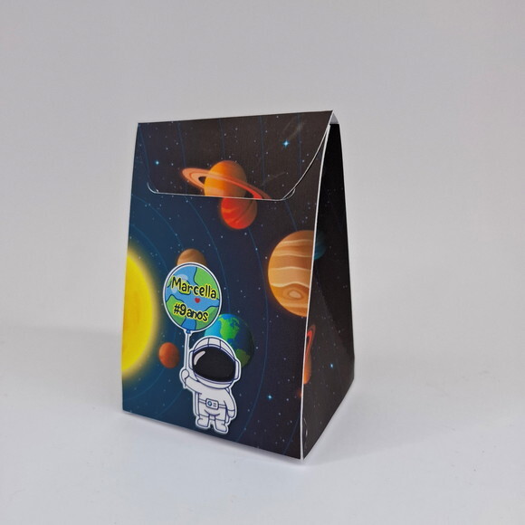 Caixa Sacolinha Galáxia - Kit 30 Unidades Festa Astronauta