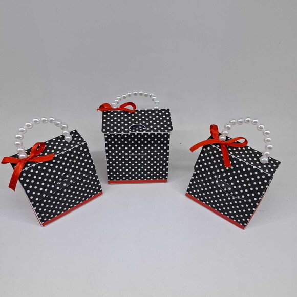 Caixinha Bolsa Festa Retrô Anos 80 - Kit 10u